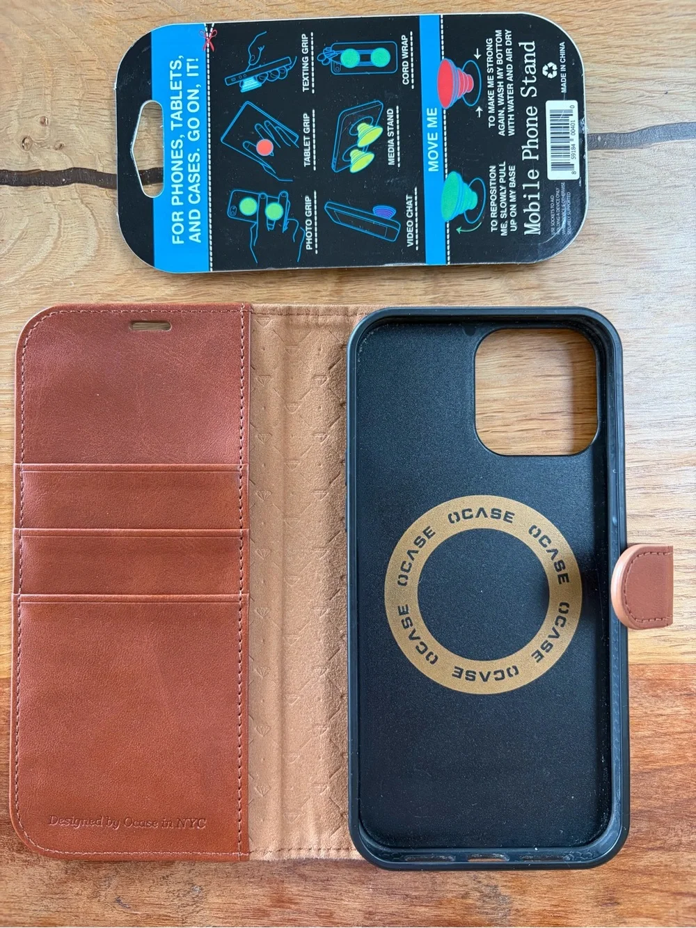 Brown Leather Wallet Phone Case Card Slots 13 Pro Max iPhone 2 in 1 Wallet